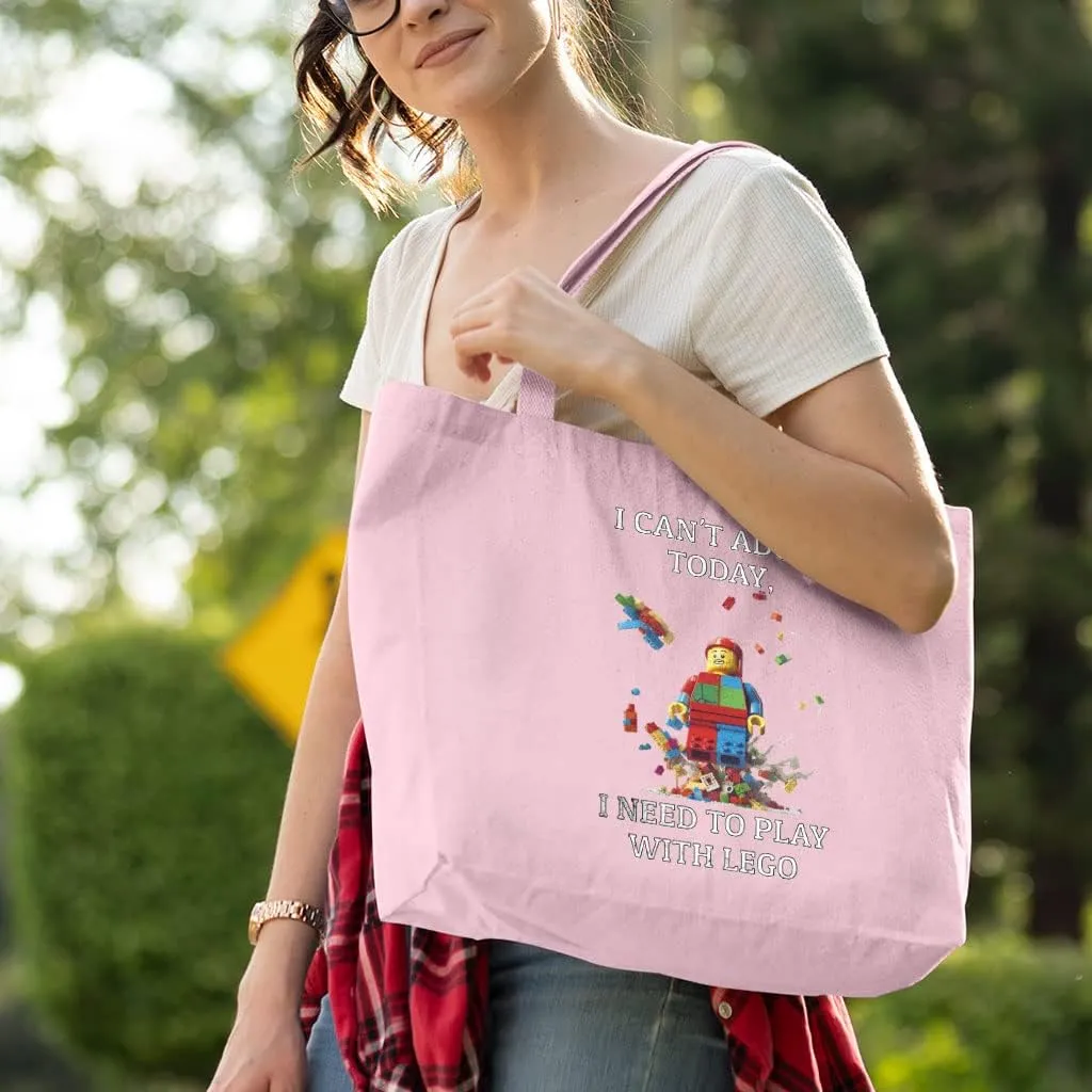 Keep Calm and Build It Zippered Tote Bag - Themed Shopping Bag - Art Print Cloth Bag