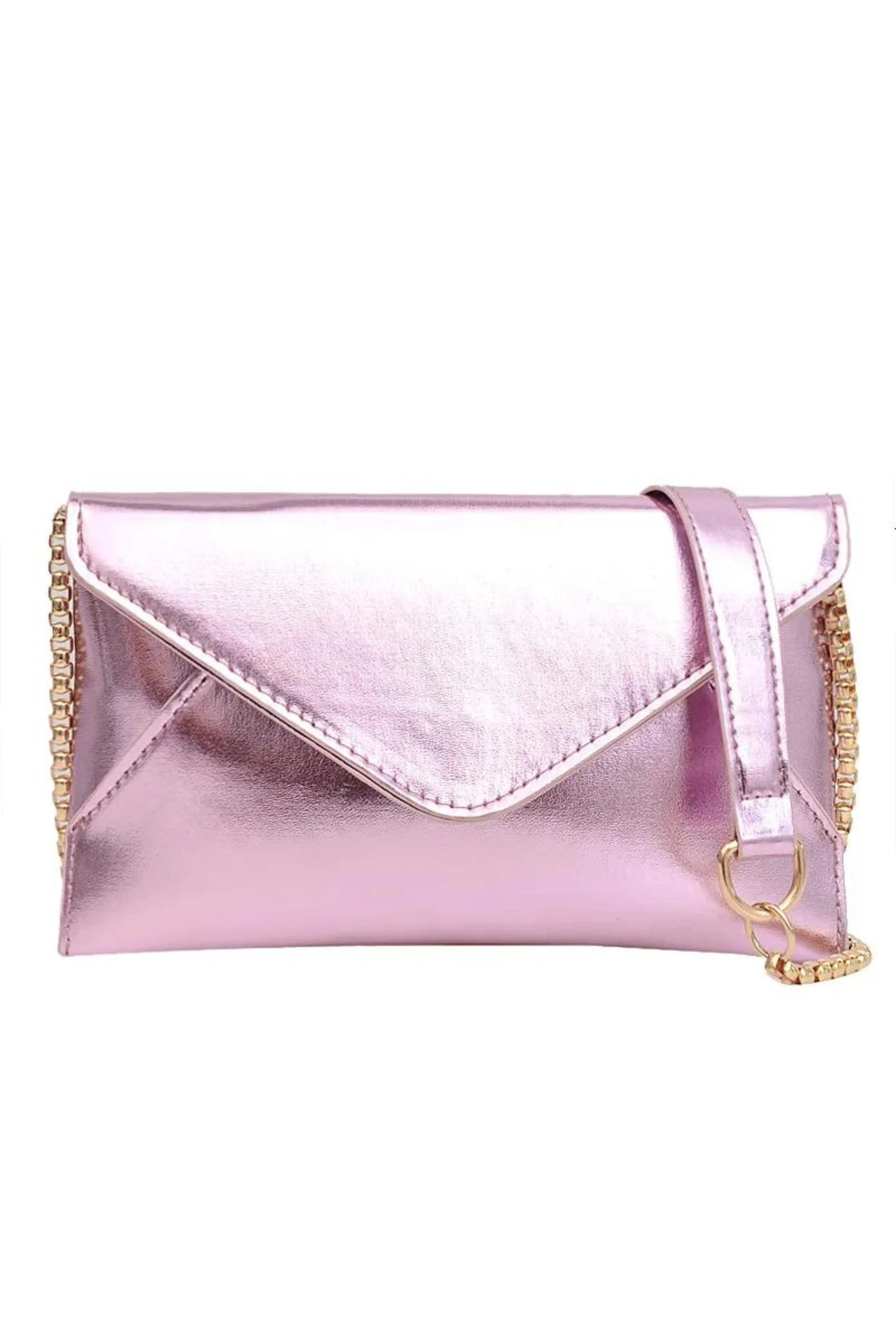 Kelli Metallic Envelope Clutch - Lilac