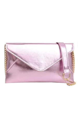 Kelli Metallic Envelope Clutch - Lilac