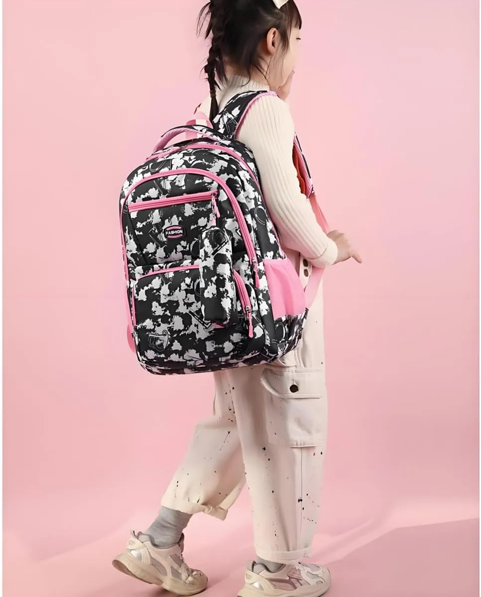 Kids Backpack Bookbag Boys Girls Backpack Teen Primary Middle School Bag Lightweight Travel Backpacks(Black)