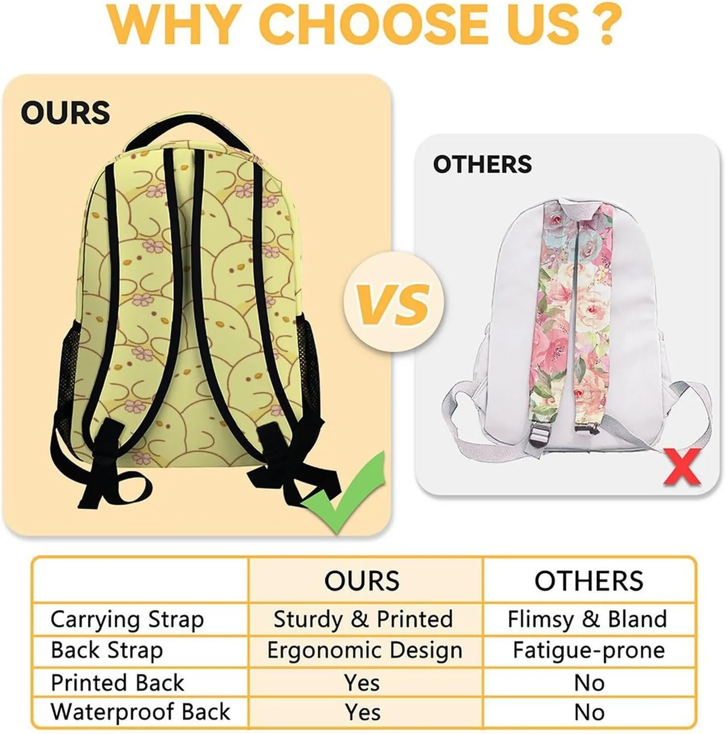 Kids Backpack Gifts, 17 Inch Cute School Backpacks for Girls, Yellow Large Capacity Bookbag for Elementary School