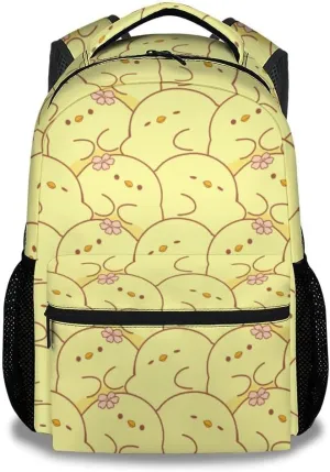 Kids Backpack Gifts, 17 Inch Cute School Backpacks for Girls, Yellow Large Capacity Bookbag for Elementary School