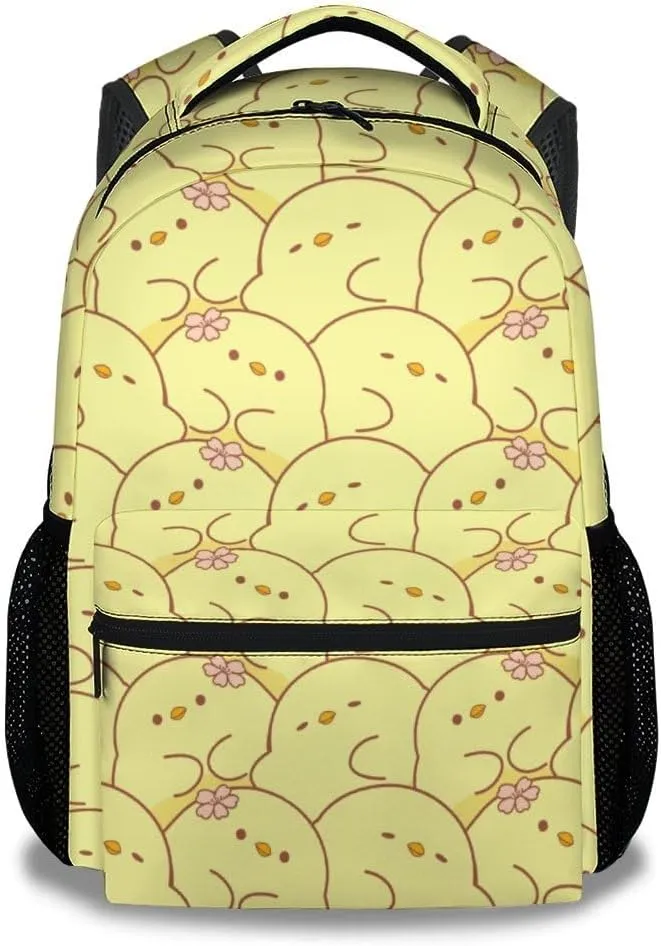 Kids Backpack Gifts, 17 Inch Cute School Backpacks for Girls, Yellow Large Capacity Bookbag for Elementary School
