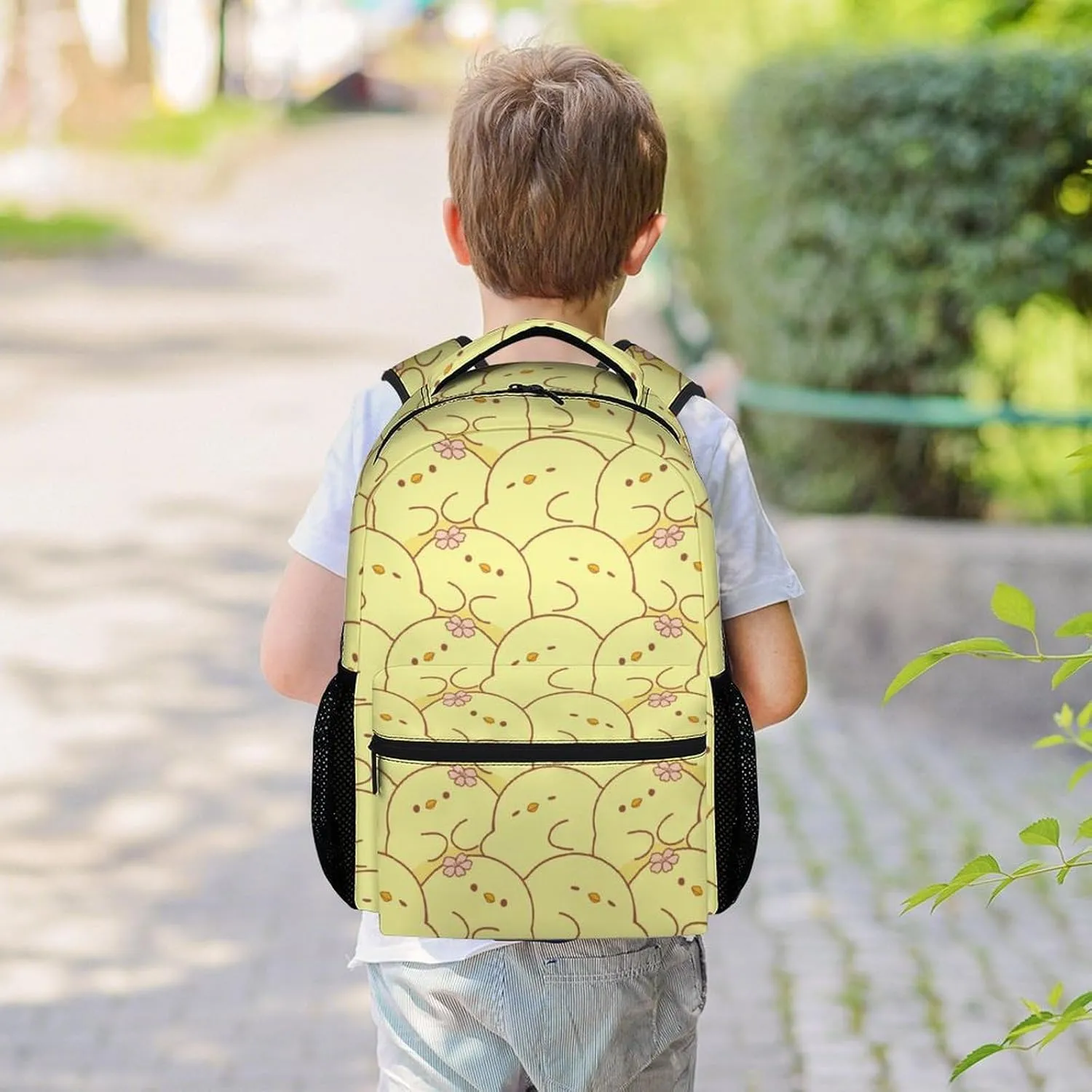 Kids Backpack Gifts, 17 Inch Cute School Backpacks for Girls, Yellow Large Capacity Bookbag for Elementary School