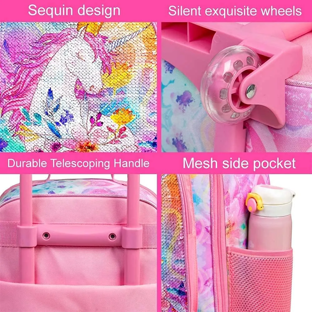 Kids Luggage for Boys and Girls, Cute Dinosaur Unicorn Rolling Wheels Suitcase for Toddler Children