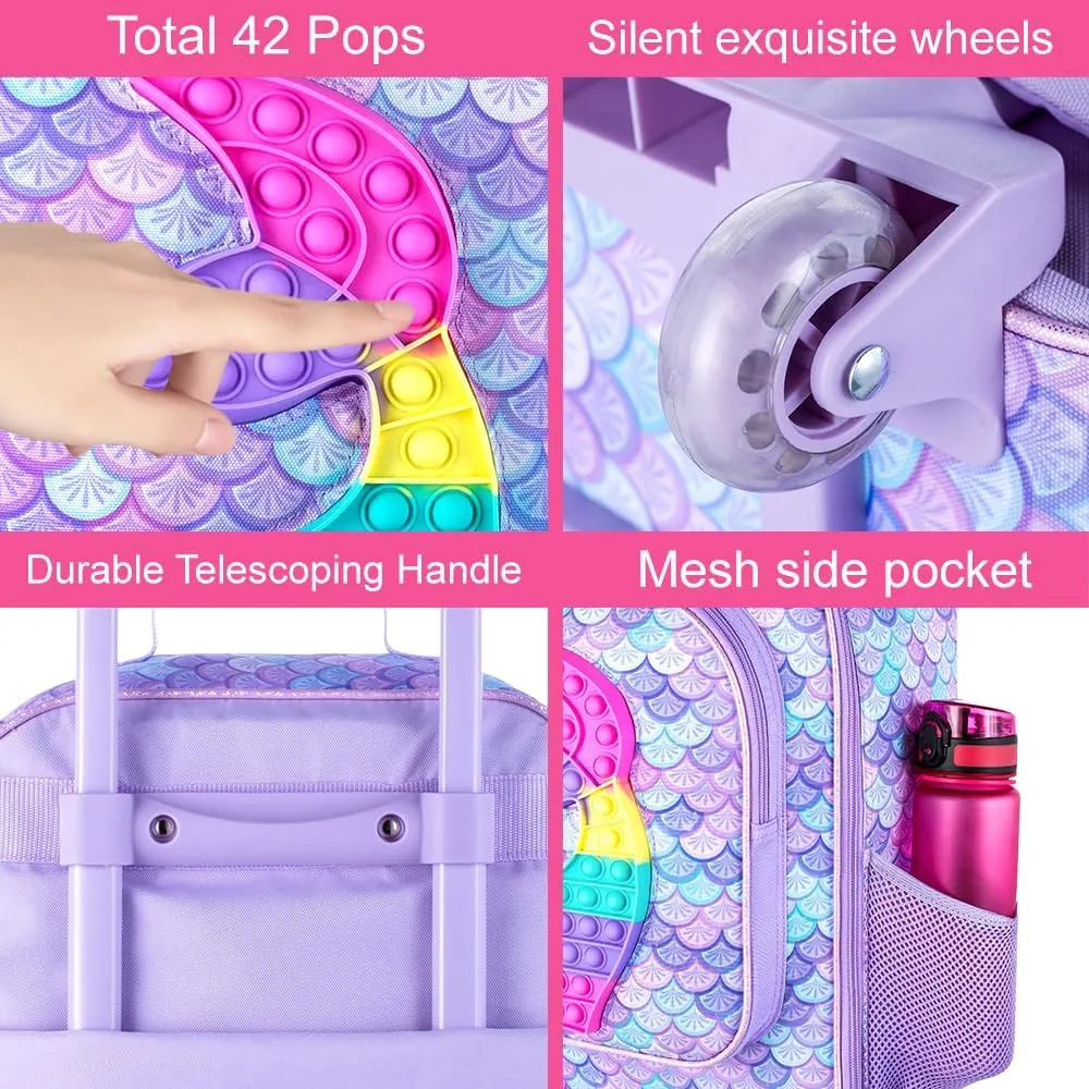 Kids Suitcase with Wheels for Girls and Boys, Rolling Carry on Luggage for Toddler Children