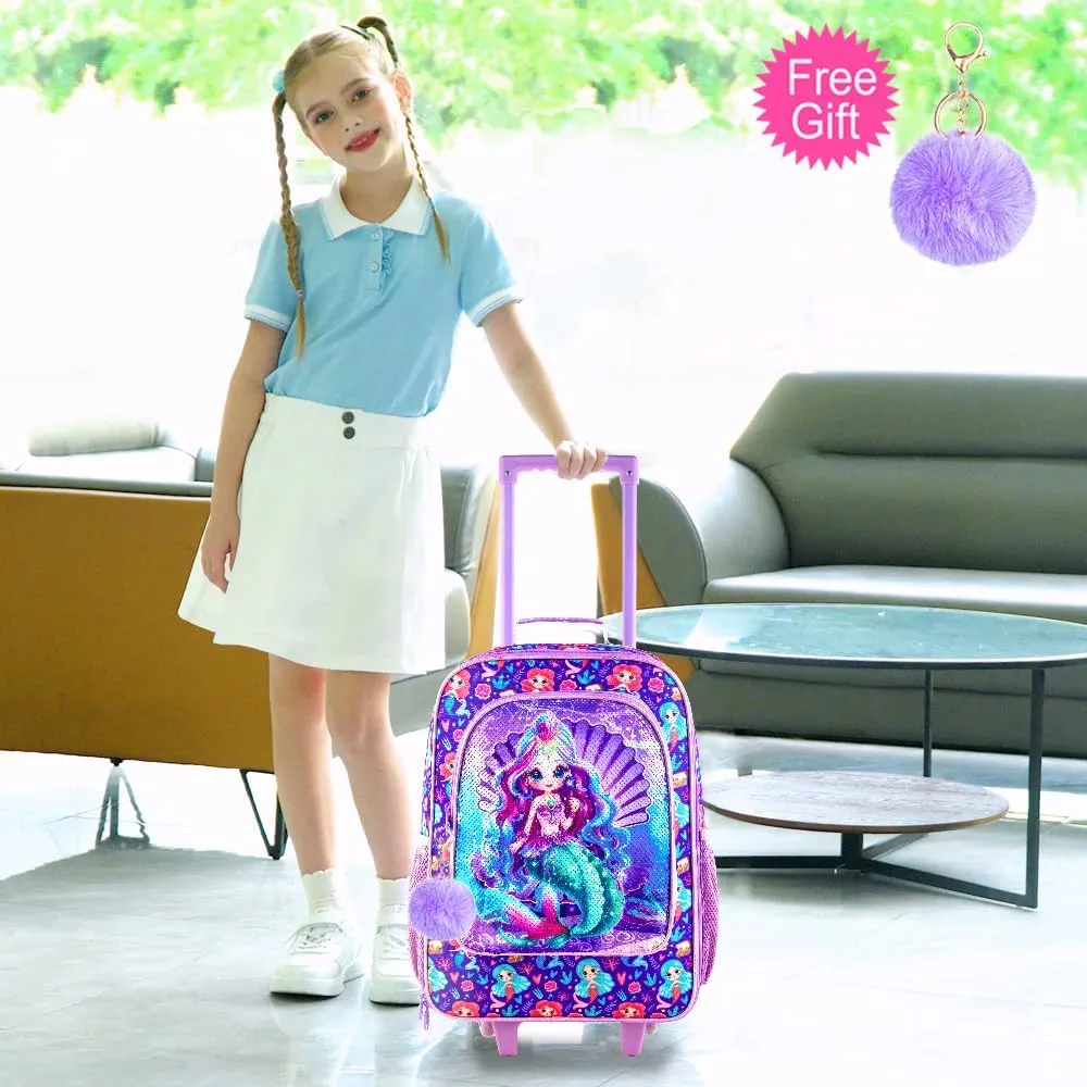Kids Suitcase with Wheels for Girls and Boys, Rolling Carry on Luggage for Toddler Children