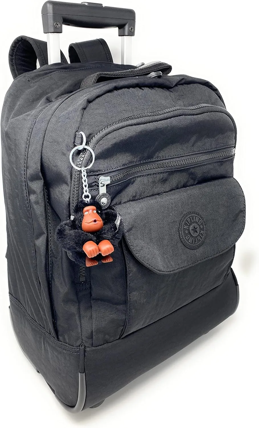 Kipling Sanaa Large Metallic Rolling Backpack (Black Tonal, One Size)