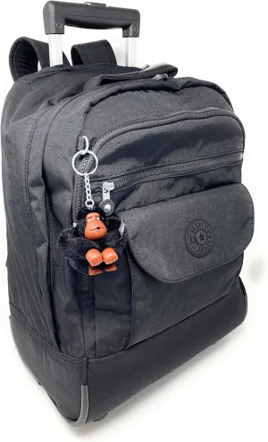 Kipling Sanaa Large Metallic Rolling Backpack (Black Tonal, One Size)