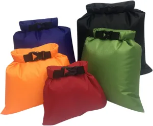 Kisangel Portable Dry Rafting Bag Set 5 Pcs Waterproof Duffle Bags for Outdoor Roll-top Sealed Multi-purpose Storage Pouches Random Color
