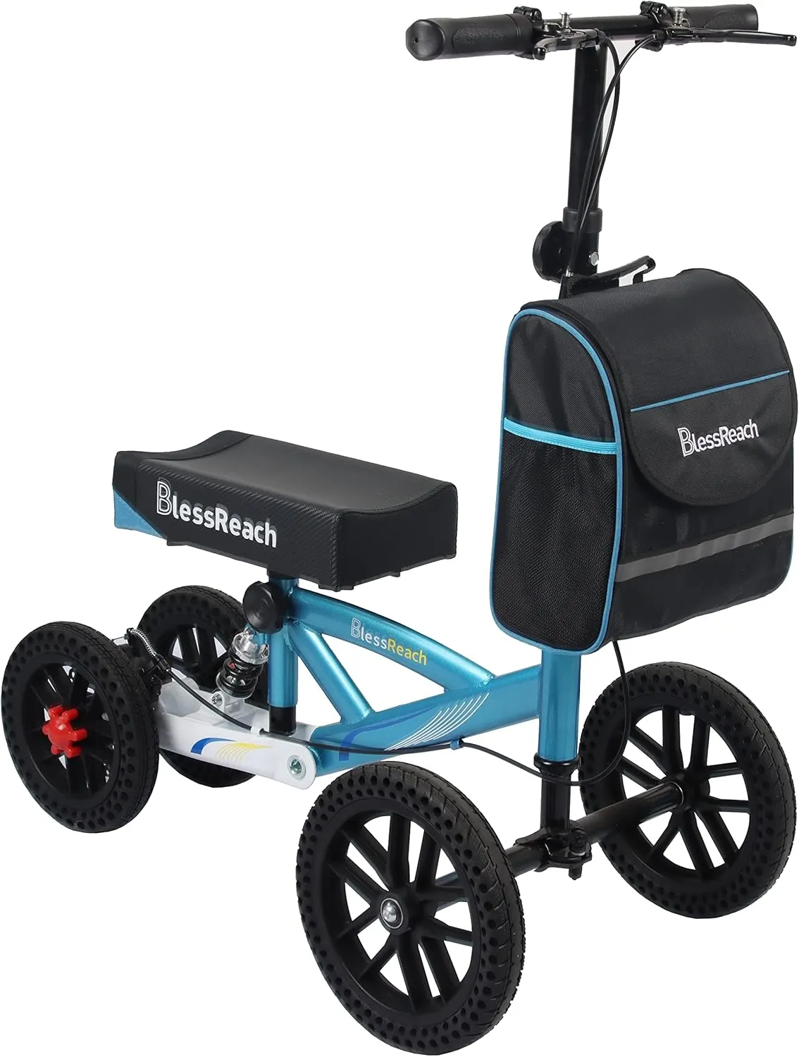 Knee Scooter, All Terrain Foldable Knee Scooter Walker, Disc Brake Knee Walker for Foot Injuries Compact Crutches Alternative
