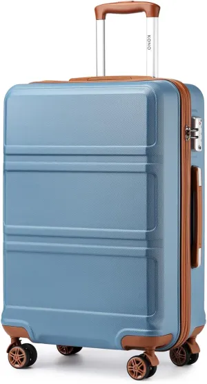 Kono 20'' Carry on Luggage Lightweight with Spinner Wheel TSA Lock Hardside Luggage Airline Approved Carry on Suitcase Apricot Blue