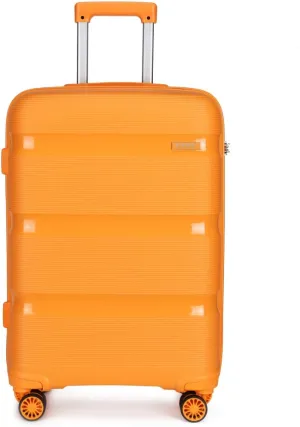 Kono Carry On Luggage Hard Shell Travel Trolley 4 Spinner Wheels Lightweight Polypropylene Suitcase with TSA Lock (Carry-On 21-Inch, Orange)