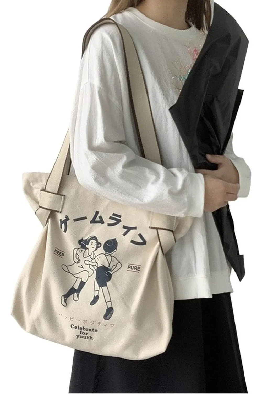 Korean Style Canvas Shopping Bag
