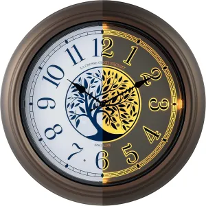 La Crosse Clock 403-3246BR 18-Inch Indoor/Outdoor Lux Lighted Dial Quartz Wall Clock in Bronze Finish