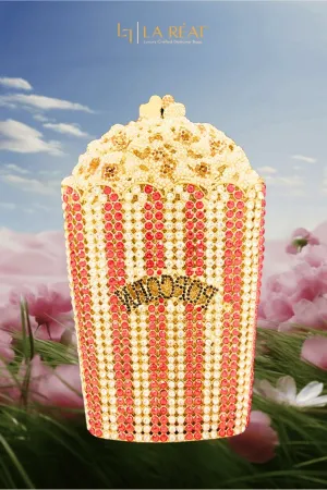 LA Reat Popcorn Shape Crystal Luxury Bag