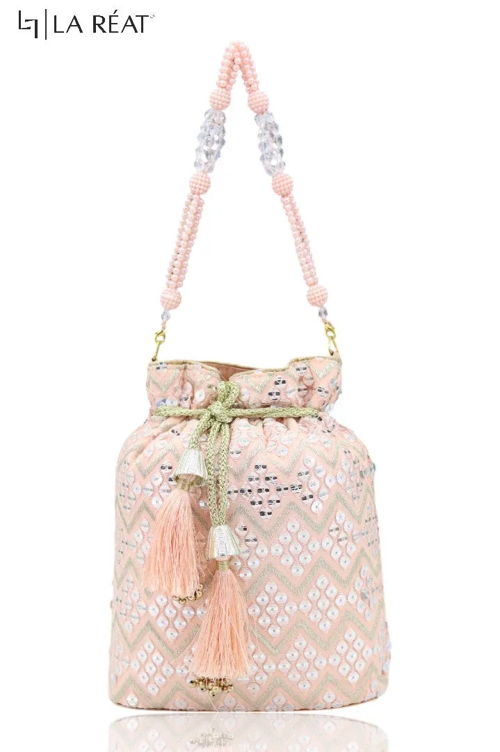 La Reat's Swift Women's Bridal Fancy Party Hand Embroidery Potli Bags, Ladies Purse Wallets, Evening Clutches, Handbags.