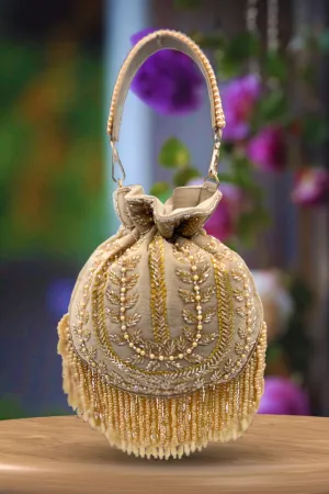 La Reat's Viva Women's Bridal Fancy Party Hand Embroidery Potli Bags