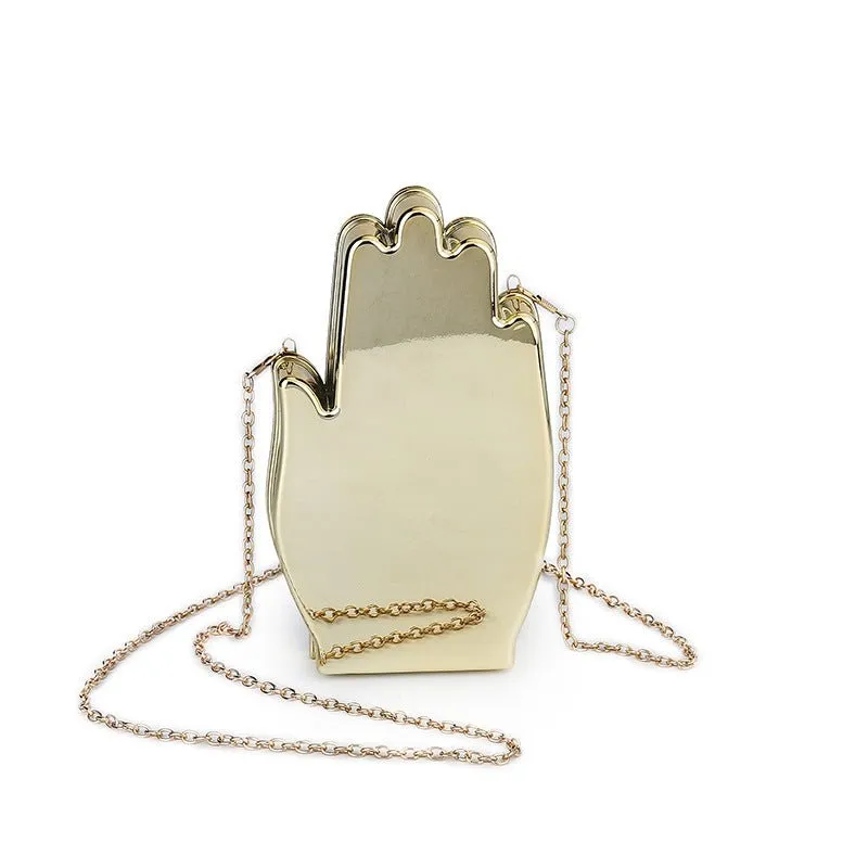 Ladies Palm Shape Acrylic Clutch Bag