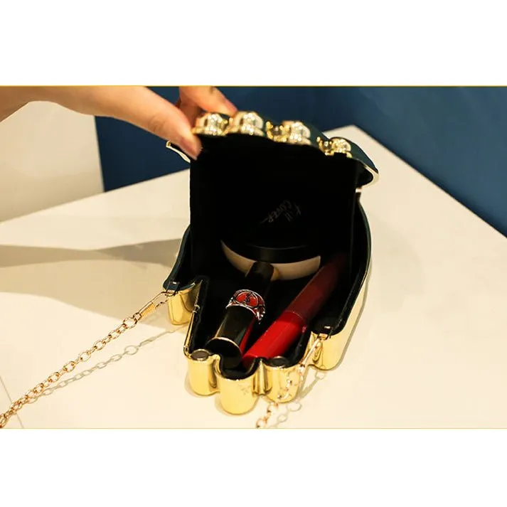 Ladies Palm Shape Acrylic Clutch Bag