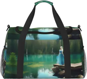 Lake fairy print Carry on Bag Underseat Personal Item Bag Travel Duffel Bag Gym Carry On Sports Bag