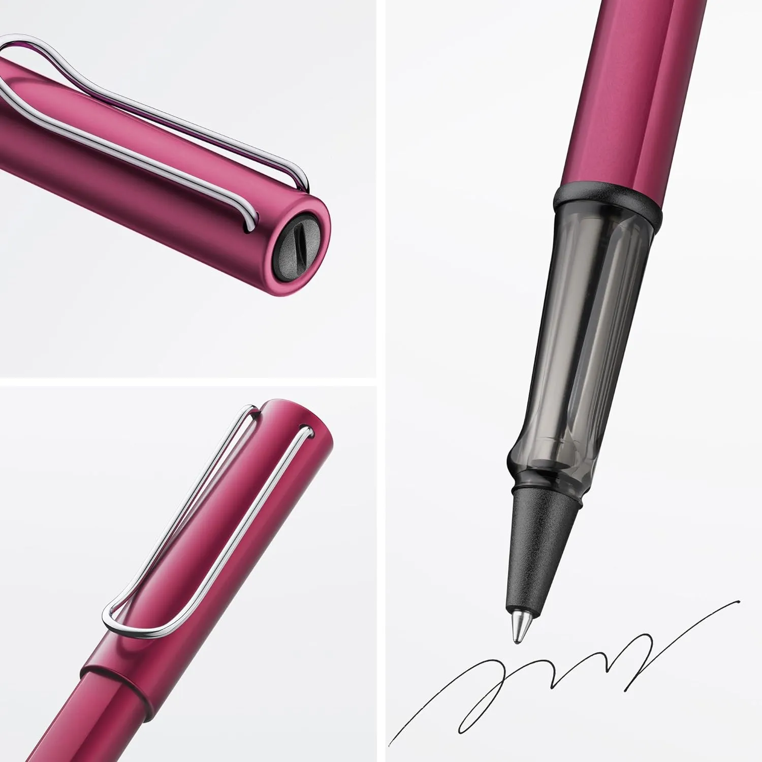 Lamy AL-star black purple - Rollerball Pen pen with transparent, ergonomic grip & line width M - lightweight aluminum body - including rollerball refill M 63 in black