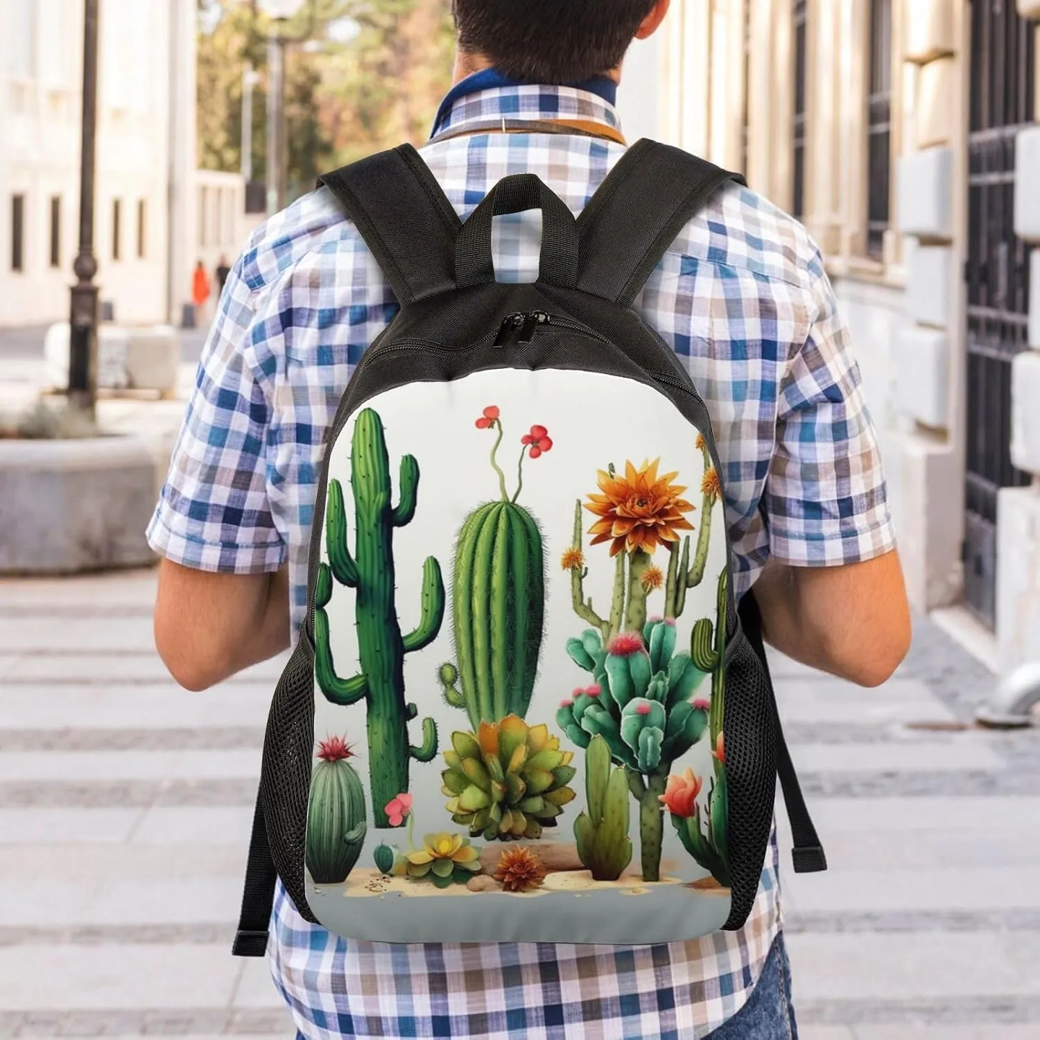 Laptop Backpack for Men Women Carry On Backpack Cactus Backpack Lightweight Travel Bag Casual Daypack