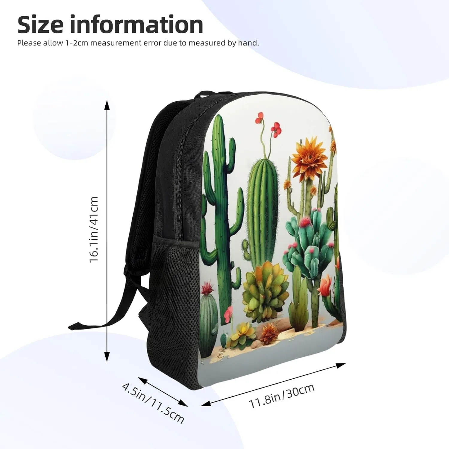 Laptop Backpack for Men Women Carry On Backpack Cactus Backpack Lightweight Travel Bag Casual Daypack