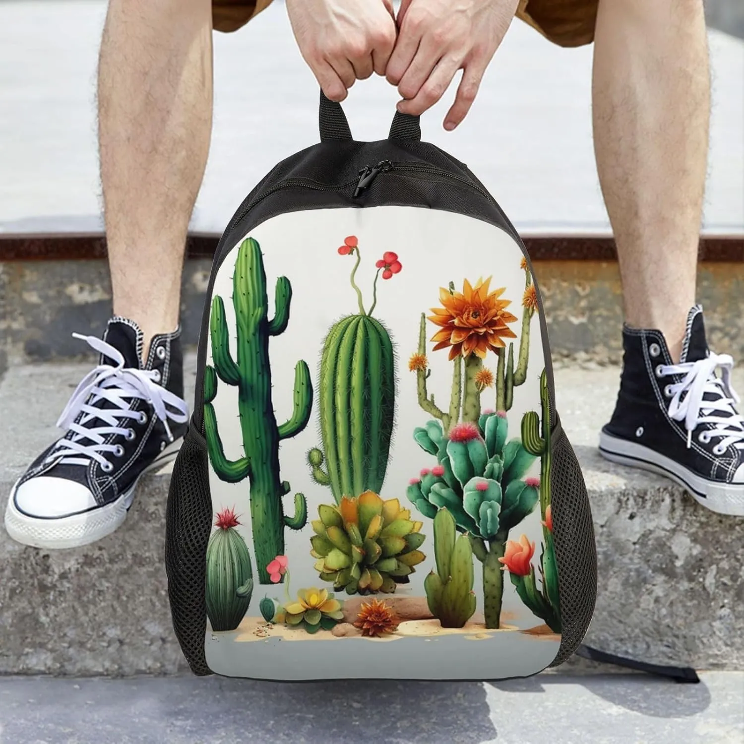 Laptop Backpack for Men Women Carry On Backpack Cactus Backpack Lightweight Travel Bag Casual Daypack