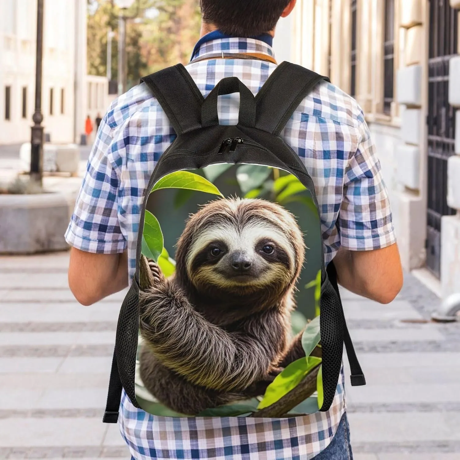 Laptop Backpack for Women Men Carry-on Backpack Adorable Sloth Daypack Lightweight Travel Shoulder Bags