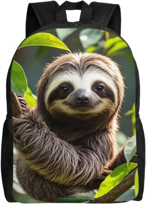 Laptop Backpack for Women Men Carry-on Backpack Adorable Sloth Daypack Lightweight Travel Shoulder Bags