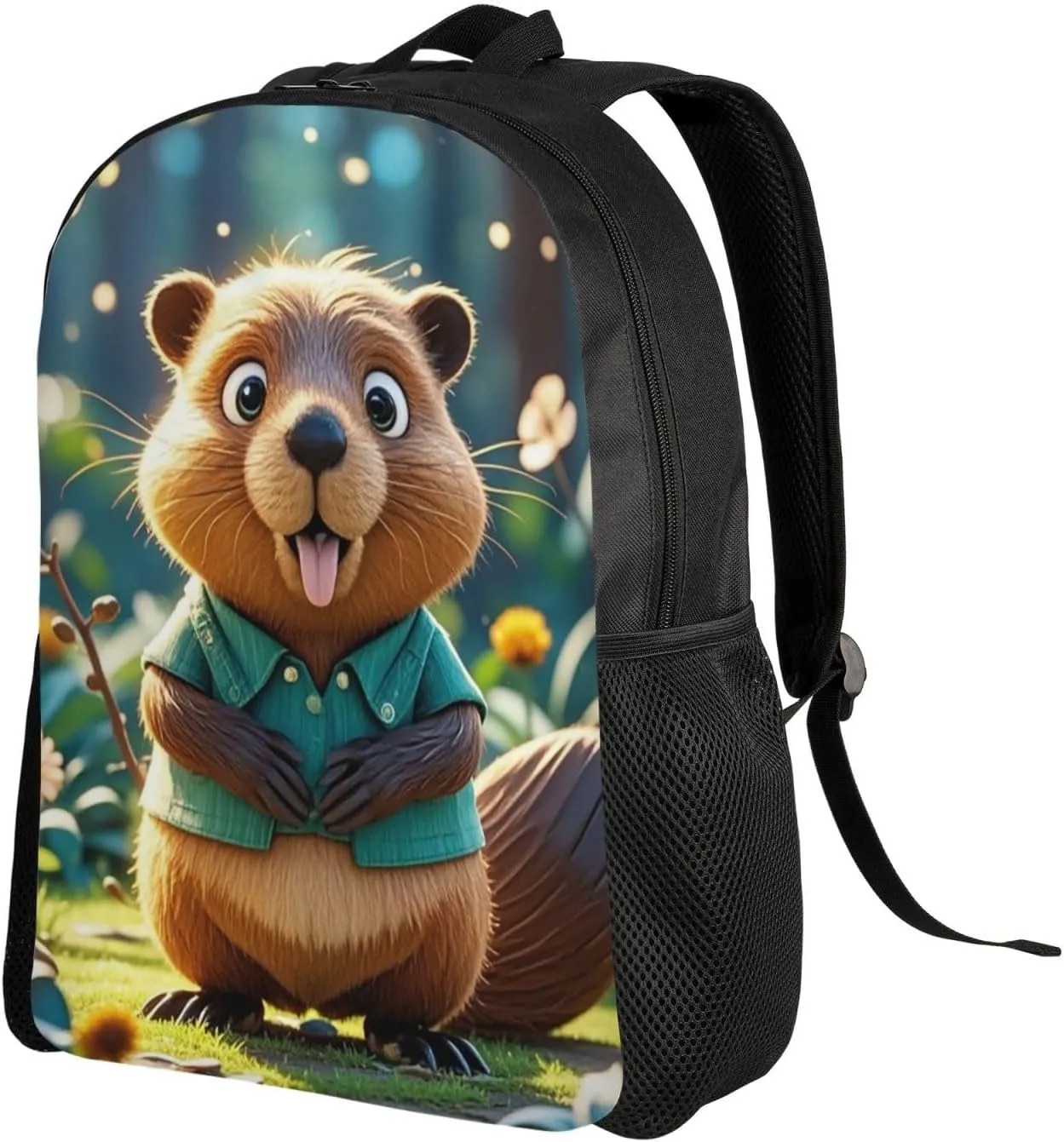 Laptop Backpack for Women Men Carry-on Backpack Cartoon animated beaver Daypack Lightweight Travel Shoulder Bags