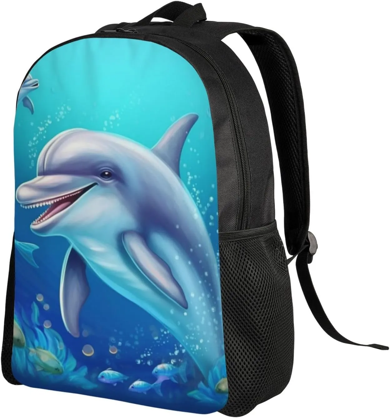 Laptop Backpack for Women Men Carry-on Backpack Cute dolphin Daypack Lightweight Travel Shoulder Bags