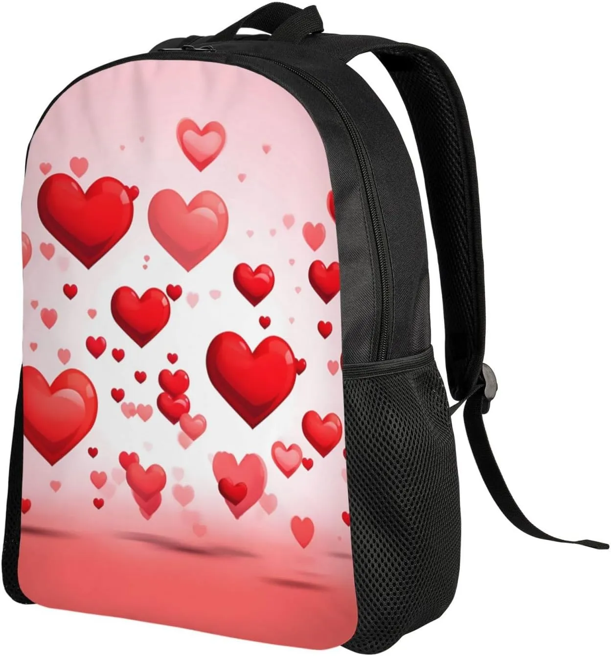 Laptop Backpack for Women Men Carry-on Backpack Red Hearts Daypack Lightweight Travel Shoulder Bags