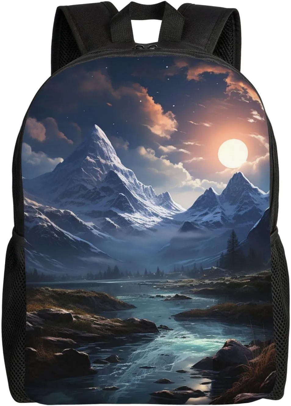 Laptop Backpack for Women Men Carry-on Backpack Snow Mountain Scenery Daypack Lightweight Travel Shoulder Bags