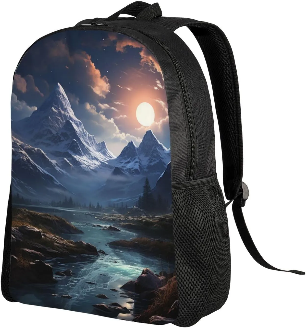 Laptop Backpack for Women Men Carry-on Backpack Snow Mountain Scenery Daypack Lightweight Travel Shoulder Bags