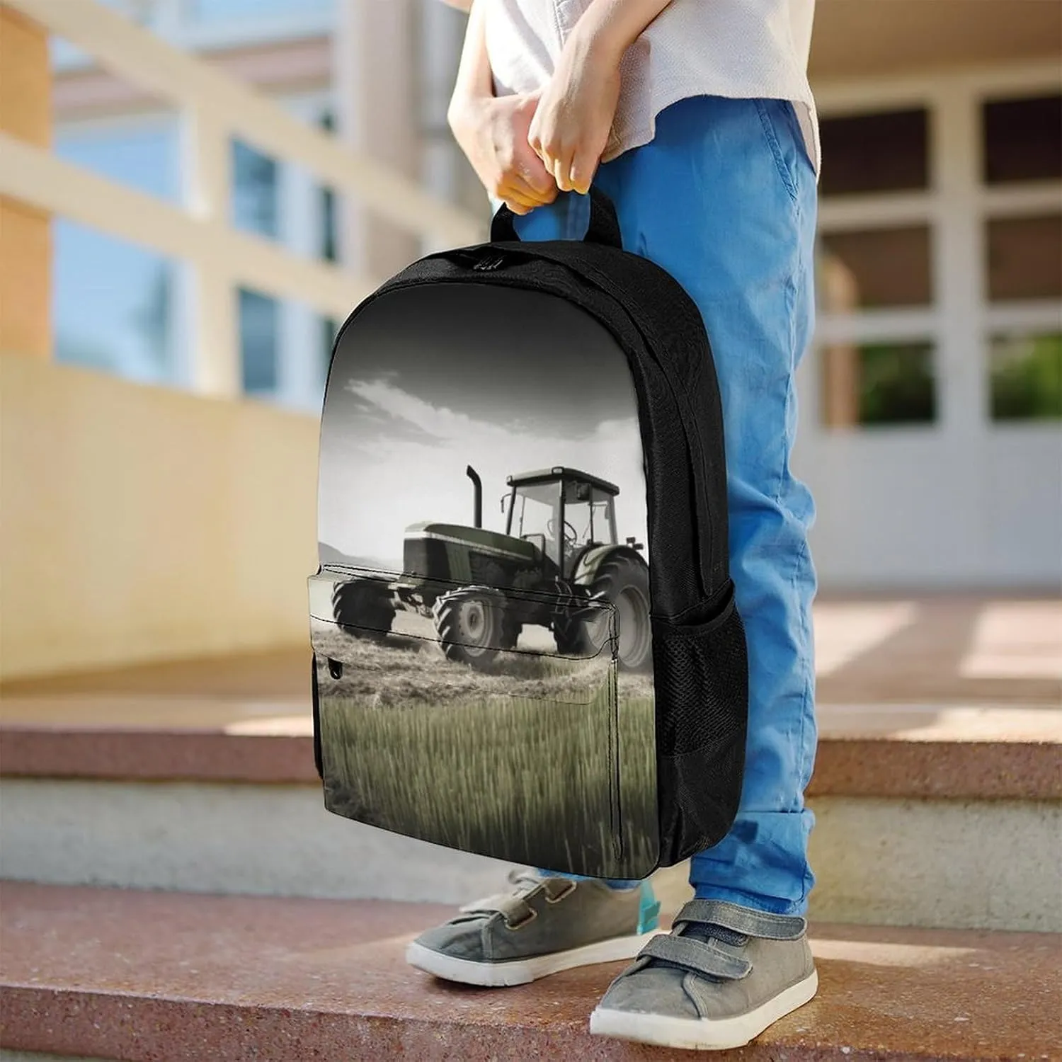 Laptop Backpack for Women Men Daypack Tractor Agriculture Tranquil Backpacks Computer Bag Travel Laptop Bag Casual Work Bag
