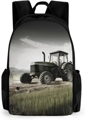 Laptop Backpack for Women Men Daypack Tractor Agriculture Tranquil Backpacks Computer Bag Travel Laptop Bag Casual Work Bag