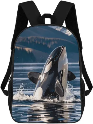 Laptop Backpack Orca Killer Whale Carry On Backpack Travel Backpack Computer Bag