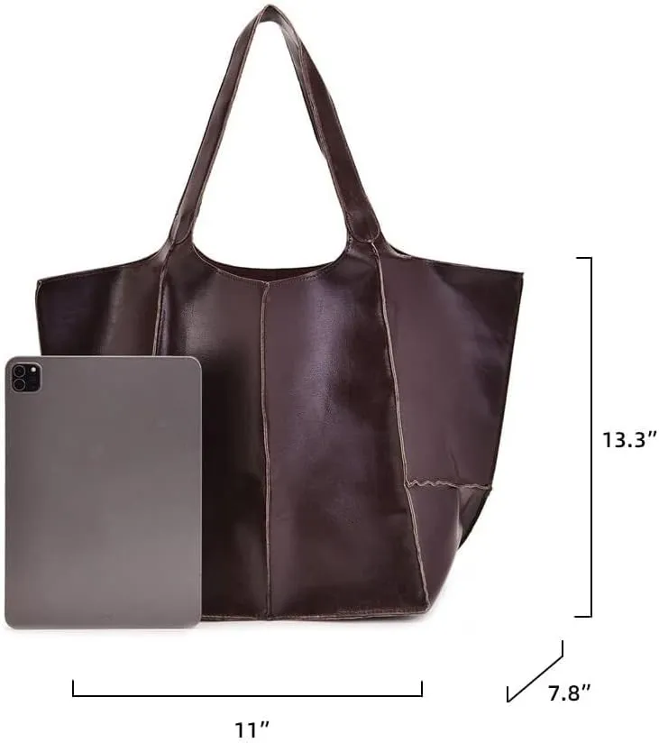 Large Capacity Shoulder Wallet Purse for Work Travel Shopping Women’s Hobo Retro Tote Handbag