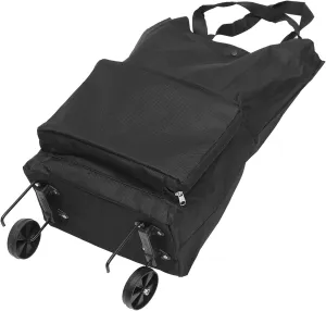 Large Folding Shopping Trolley Bag - Blue - Utility Cart with Wheels