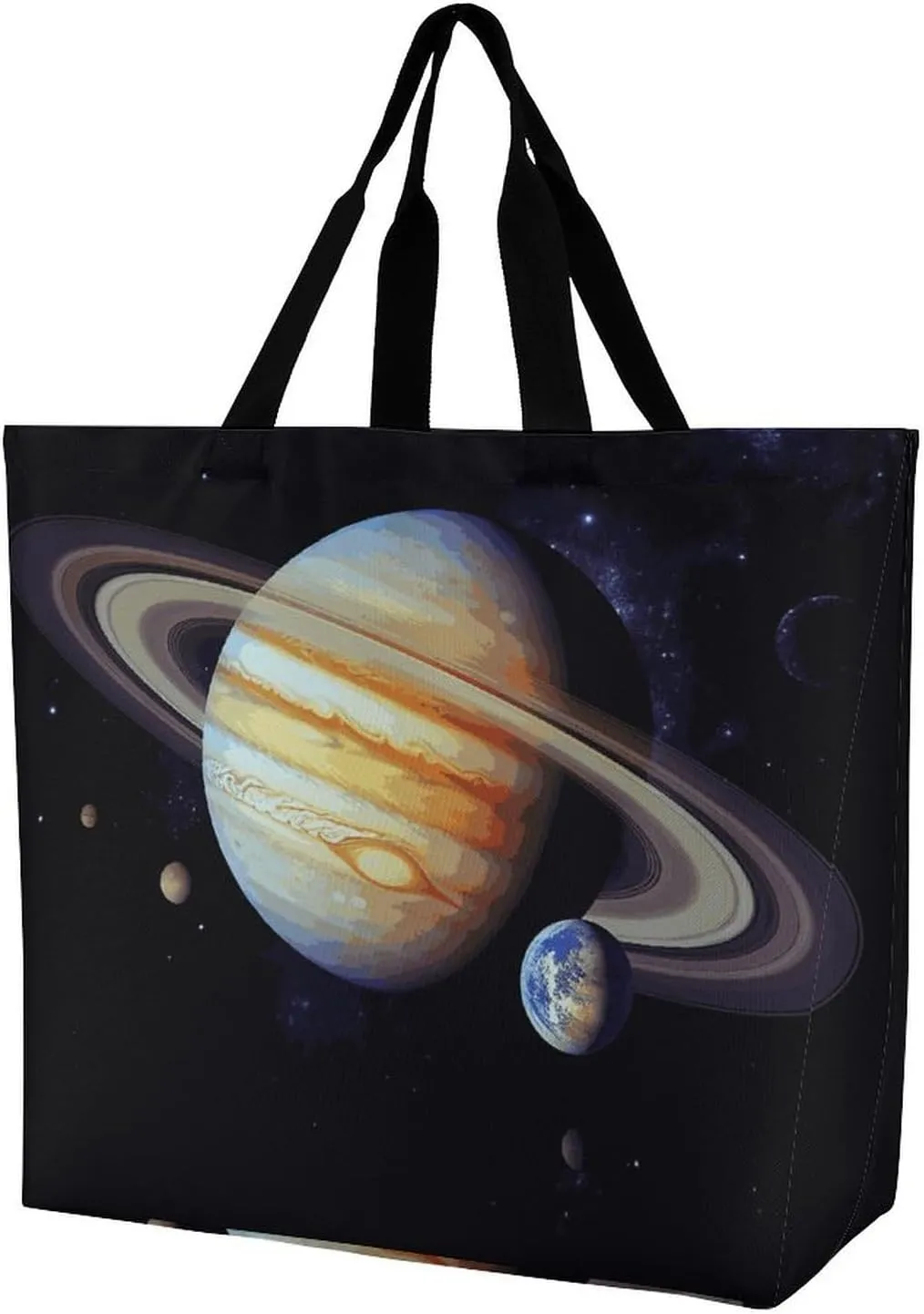 Large Grocery Bags Beach Tote Planet Jupiter Shopping Bag for Women Shoulder Bag for Travel Work Handbag