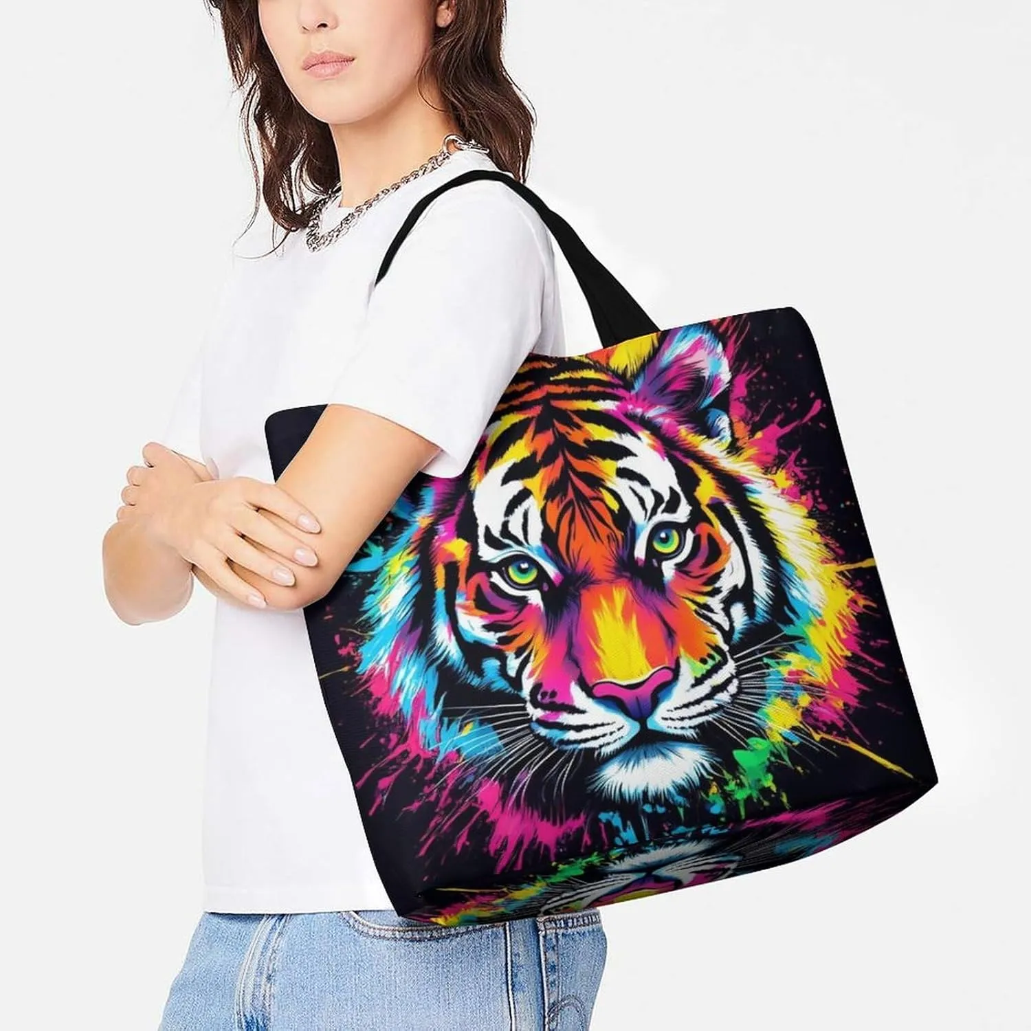 Large Grocery Tote Bag for Women, Multipurpose Handbag Shopping Storage Bags Reusable Shoulder Bag
