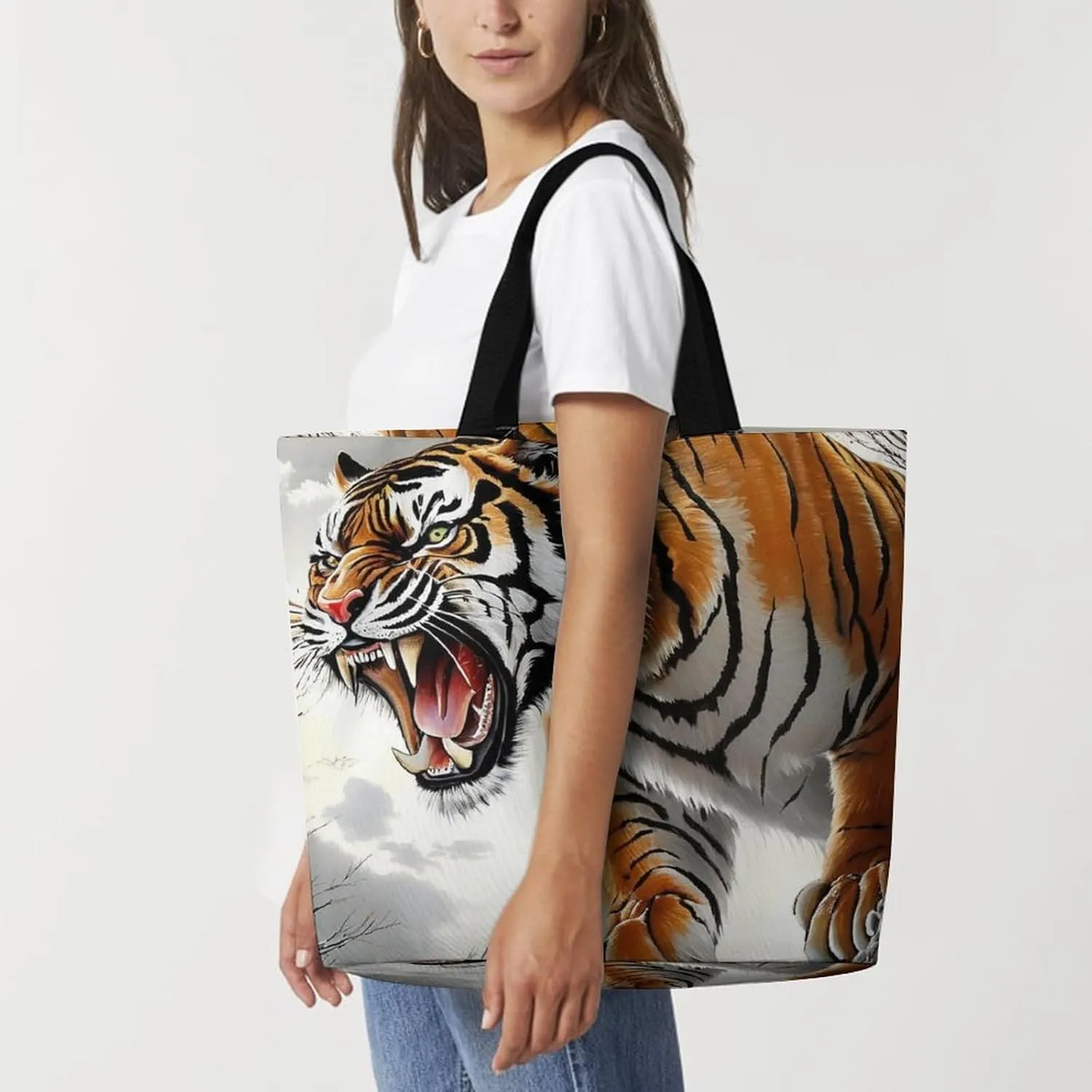 Large Grocery Tote Bag for Women, Multipurpose Handbag Shopping Storage Bags Reusable Shoulder Bag