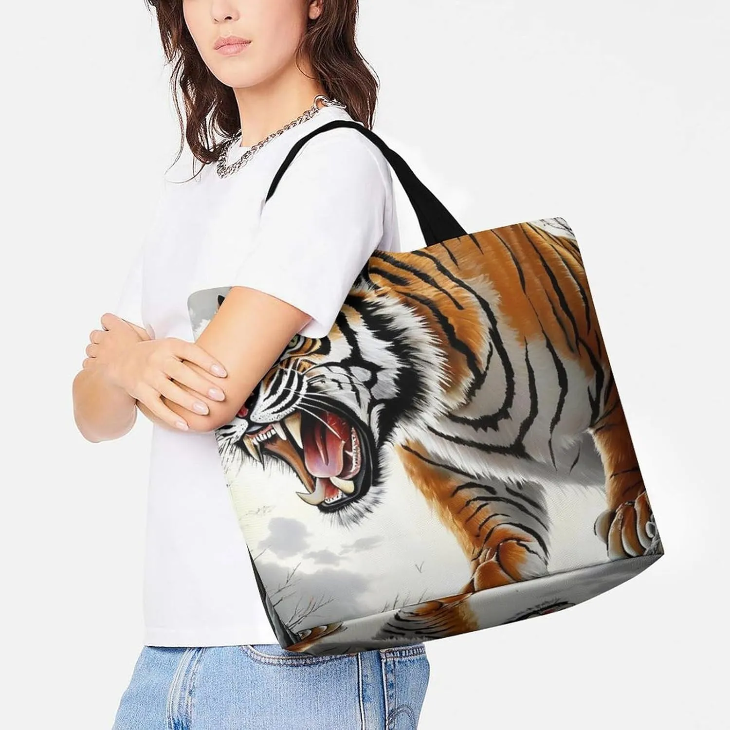 Large Grocery Tote Bag for Women, Multipurpose Handbag Shopping Storage Bags Reusable Shoulder Bag