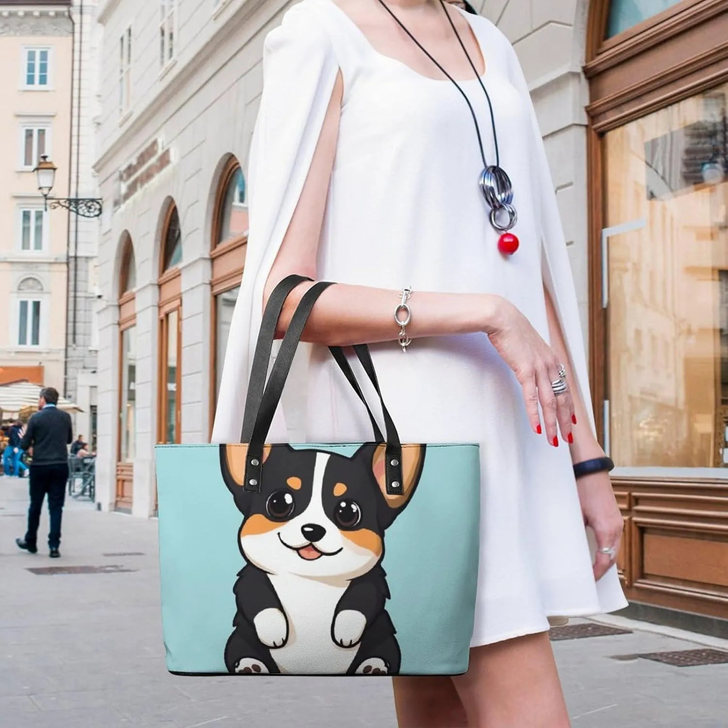 Large Leather Handbag Unisex Travel Lightweight Tote Bag For Daily Use