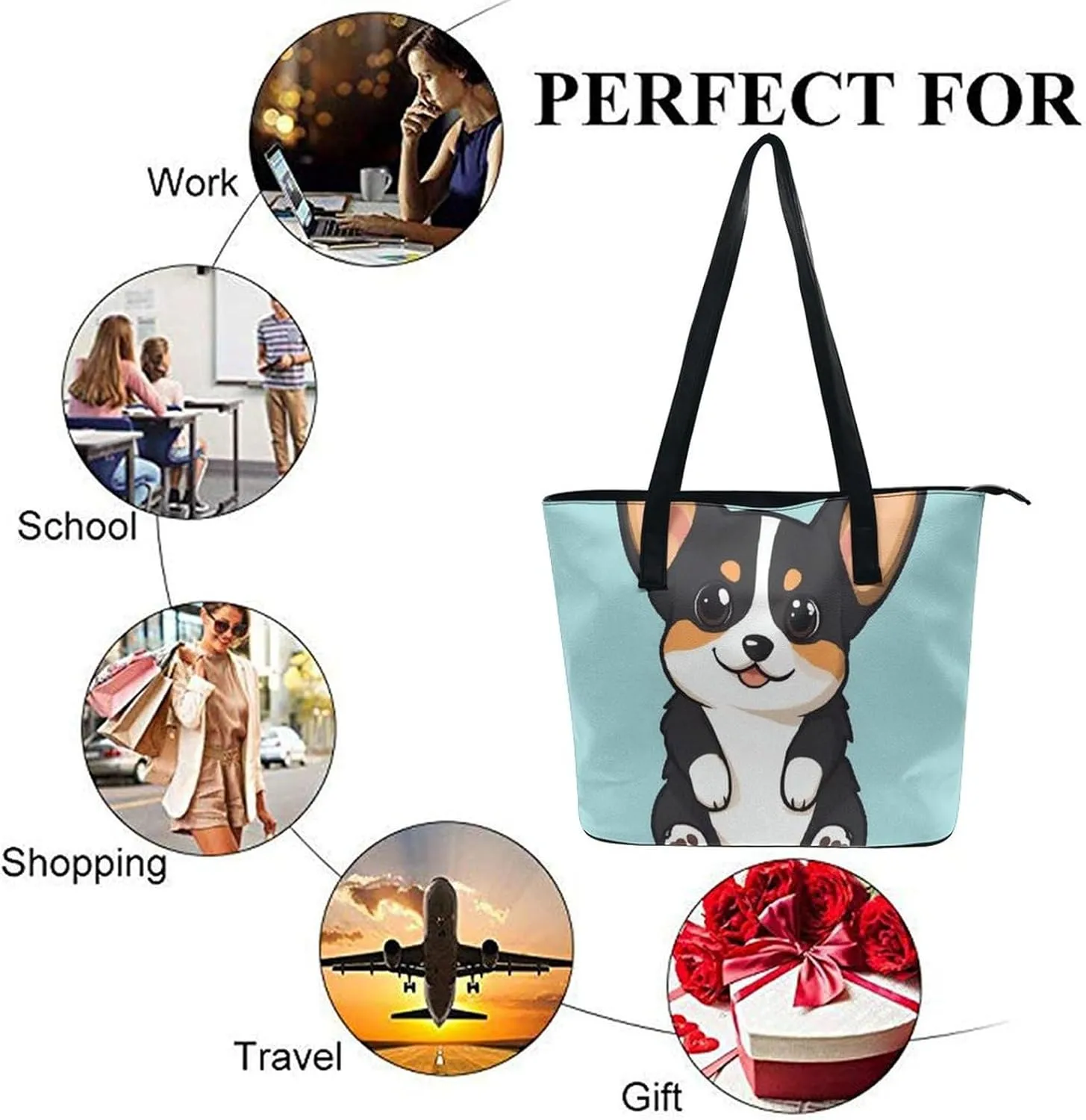 Large Leather Handbag Unisex Travel Lightweight Tote Bag For Daily Use