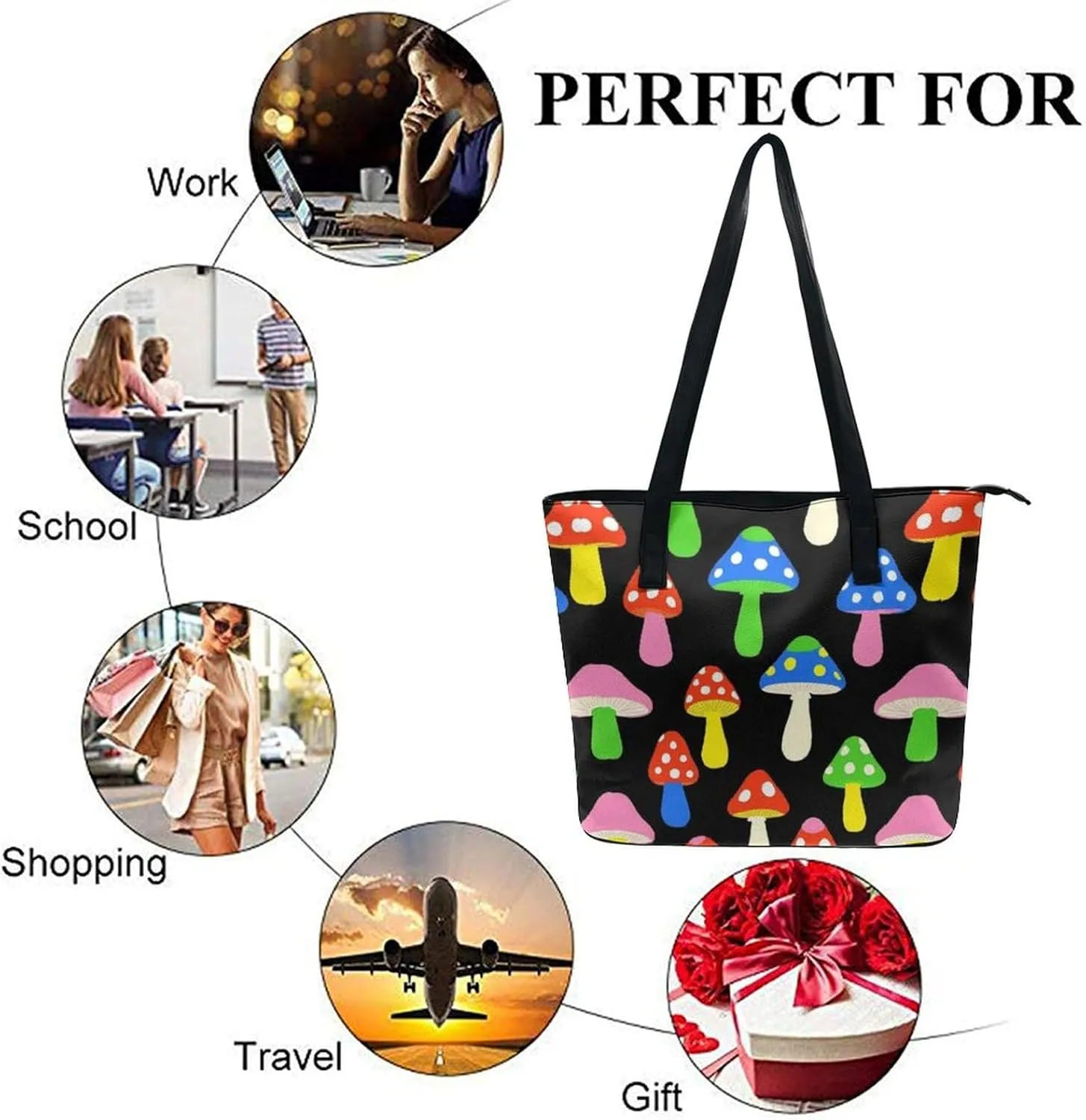 Large Leather Handbag Unisex Travel Lightweight Tote Bag For Daily Use