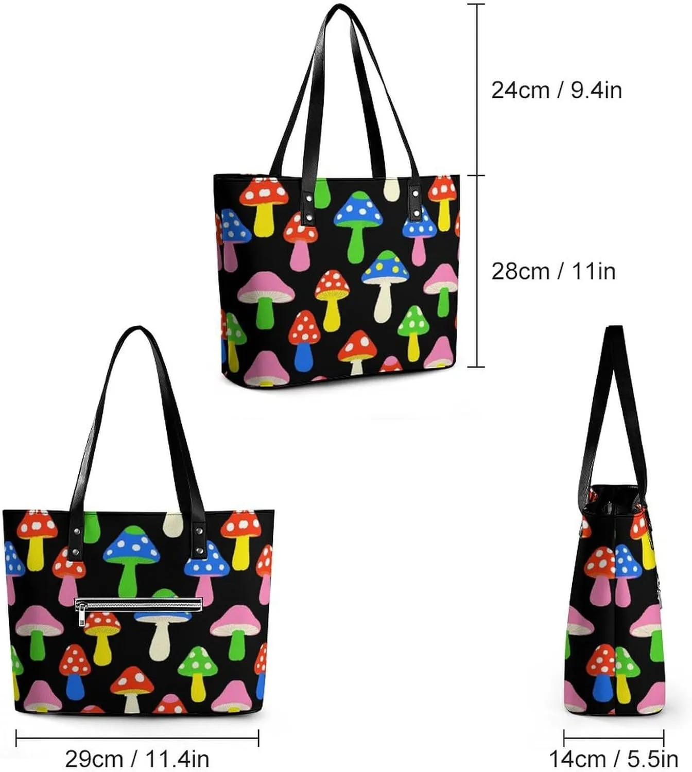 Large Leather Handbag Unisex Travel Lightweight Tote Bag For Daily Use