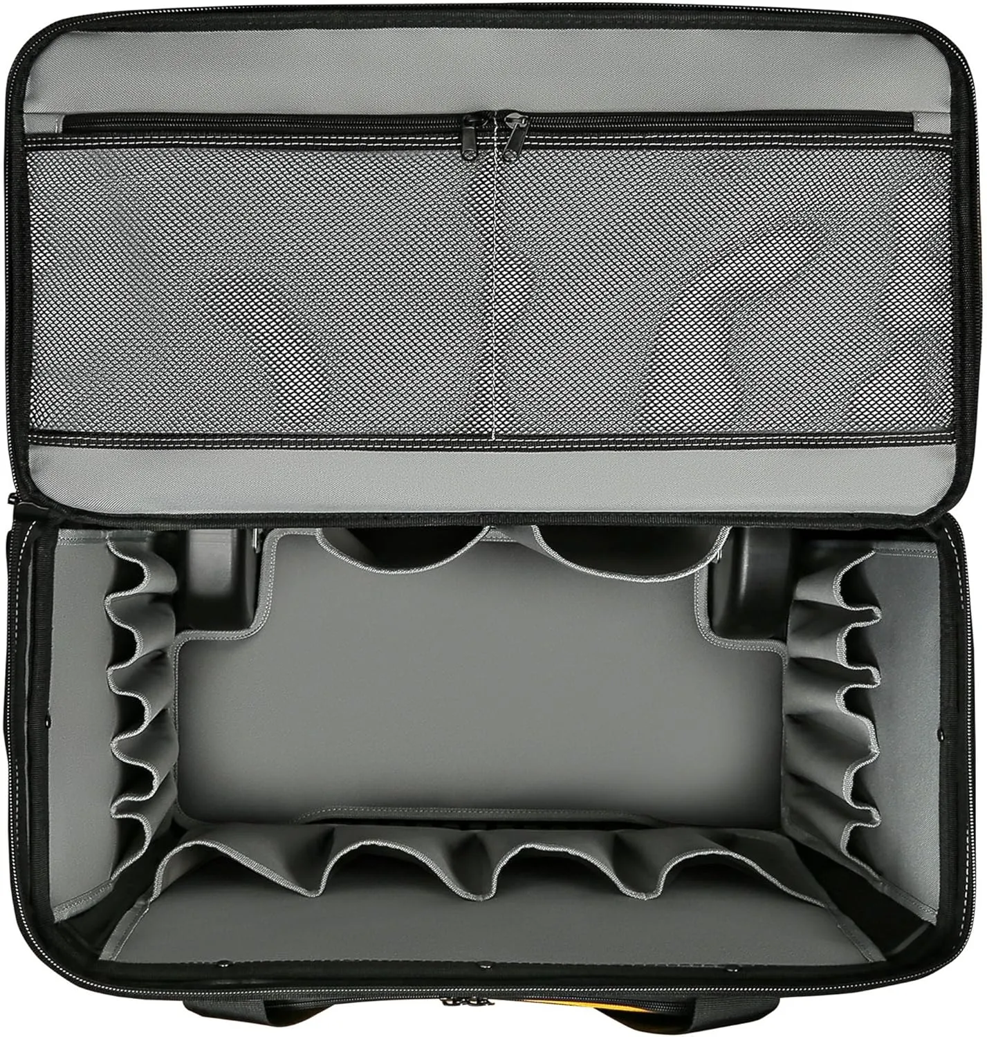 Large Rolling Tool Bag with Big Wheels, Waterproof Roller Tool Box, Big Wheeled Tool Backpack with Multiple Pockets(Yellow, Extra Large)
